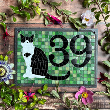 Cat mosaic house number