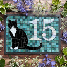 Cat mosaic house number