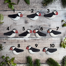Fabric Puffin brooches