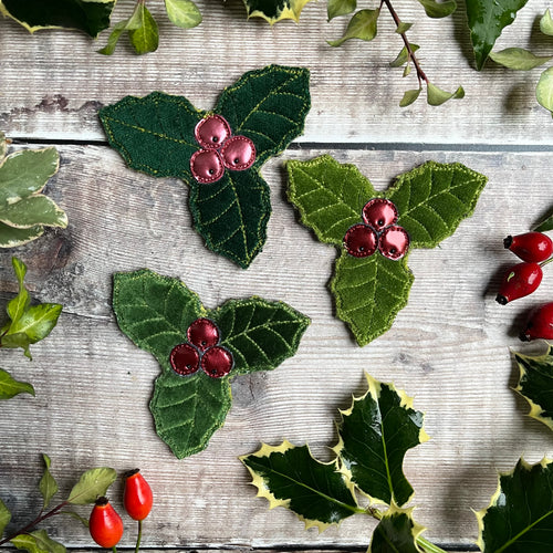 Holly leaf brooch