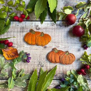 Fabric Pumpkin brooch