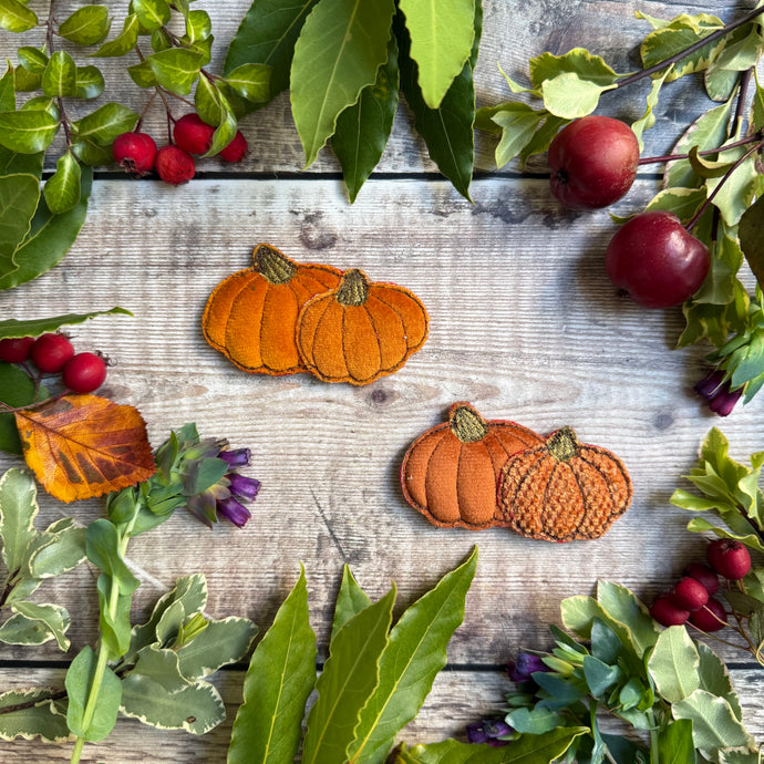 Fabric Pumpkin brooch