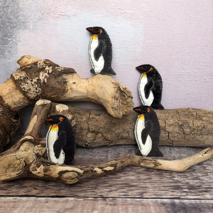 Fabric King penguin brooch