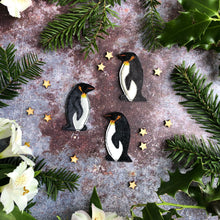 Fabric King penguin brooch