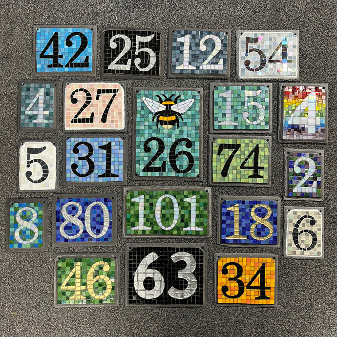 Ready to post mosaic house numbers