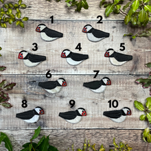 Fabric Puffin brooches