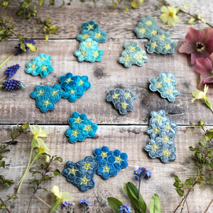 Forget-me-not flower brooch