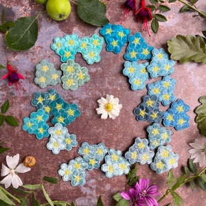 Forget-me-not flower brooch