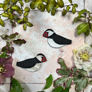Fabric Puffin brooches